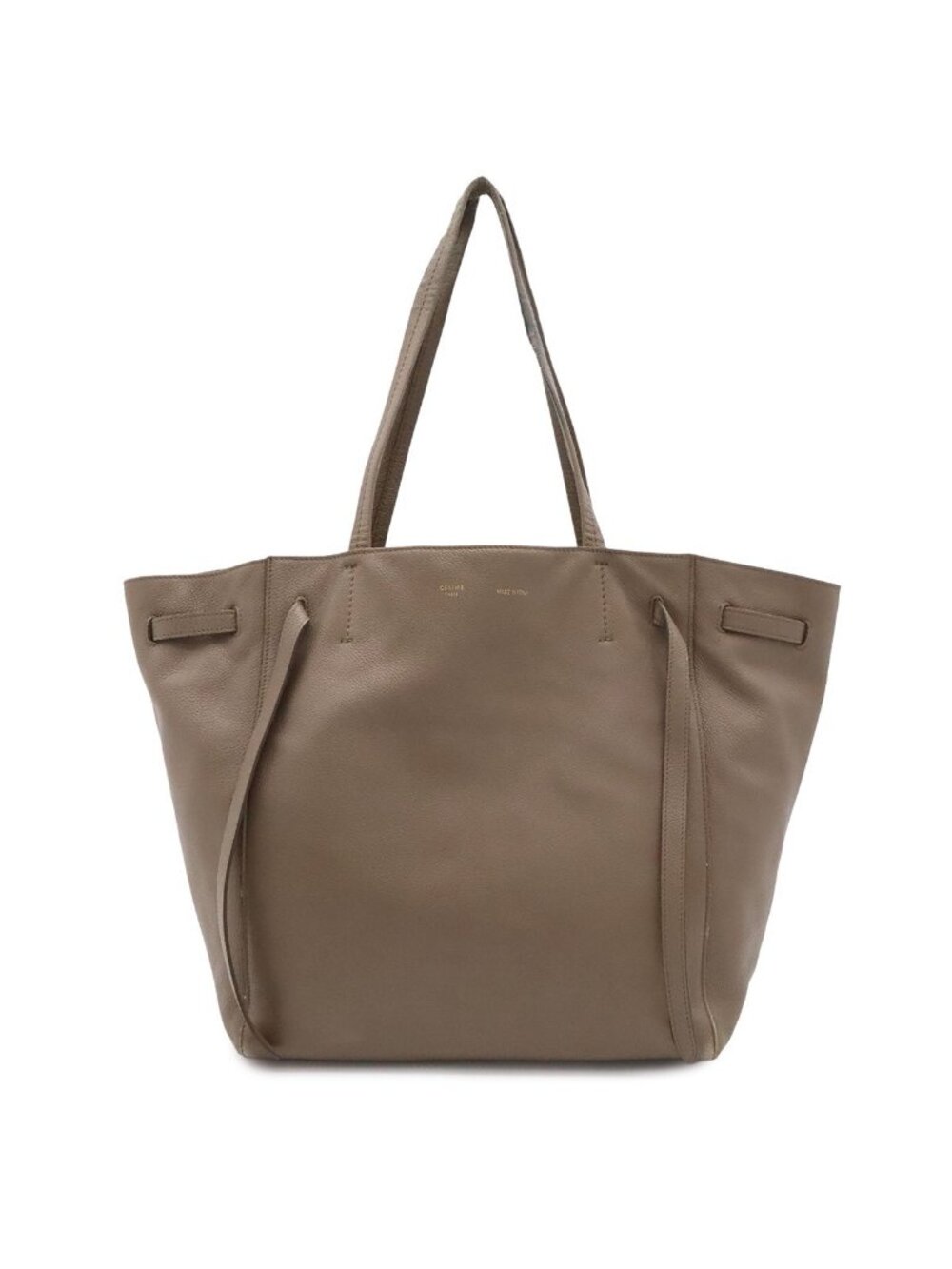 Celine Cabas Phantom Small Tote Shoulder Leather Greige